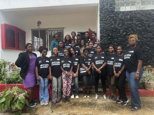 Next Gen Feminism Group Photo with AcitionAid Liberia Director