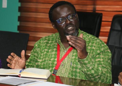 Secretary General Arthur Larok address executives of EPA