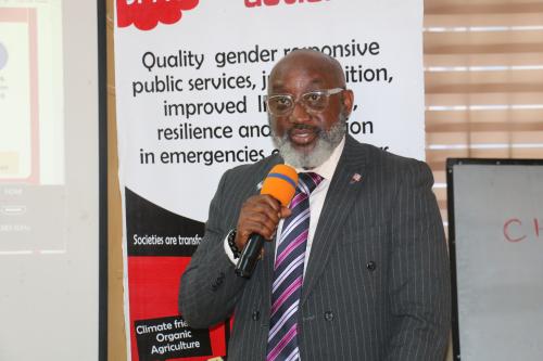 ministry of mines representative at the Actionaid Liberia National Debt and climate audit report launching