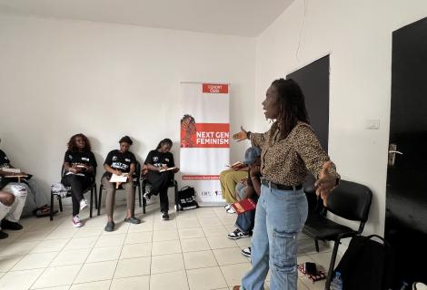 AAL Director Mrs. Elizabeth Johnson with young feminists