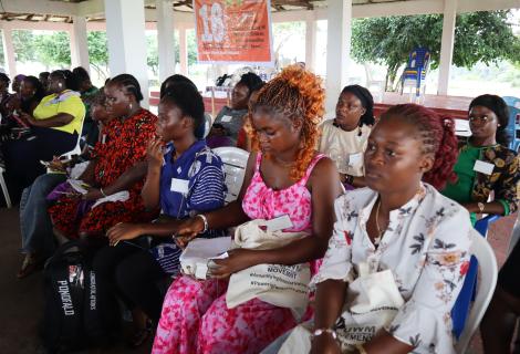 girls at the YUWM ActionAid Liberia's Camp