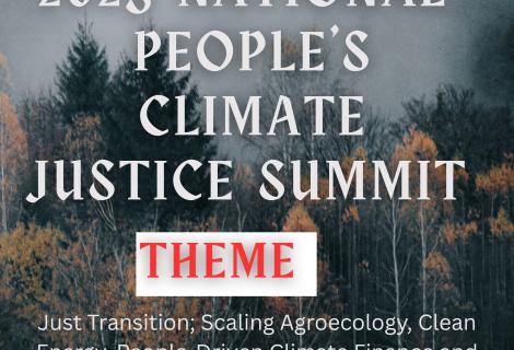 Cover page for the Joint COMMUNIQUÉ of The NATIONAL PEOPLE’S SUMMIT ON CLIMATE JUSTICE