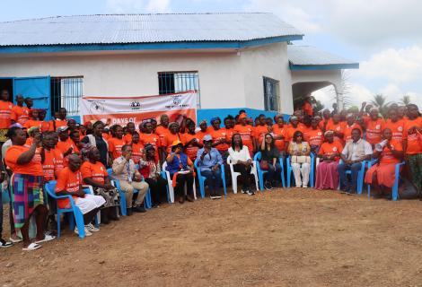 Group photo from the field visit with the Minister of Gender and World Bank Manager