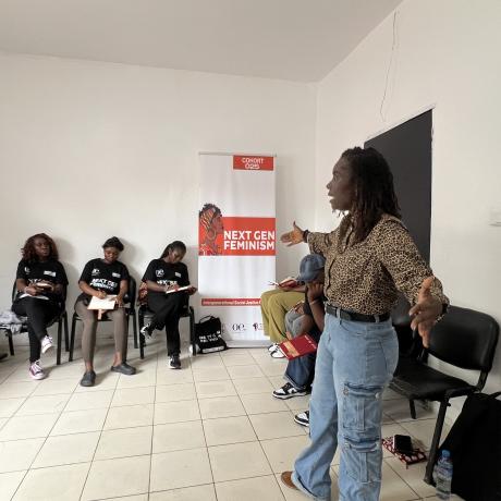 AAL Director Mrs. Elizabeth Johnson with young feminists