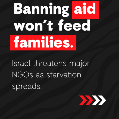 Gaza Solidarity given Israel Threats to block aids