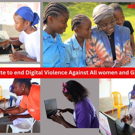 young feminists at on practical digital safety training session