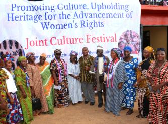 ActionAid Country Director and partners at the cultural festival