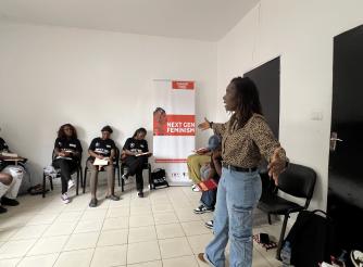 AAL Director Mrs. Elizabeth Johnson with young feminists