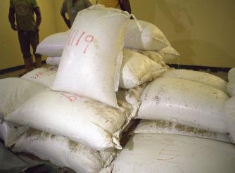 Harvested Reed Seed from Poukpeh Narica L-19 rice packed in an MOA Warehouse