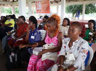 girls at the YUWM ActionAid Liberia's Camp